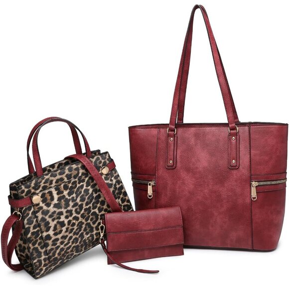 Stylish Vegan Leather Handbag Set: Tote Crossbody Wallet – Perfect Gift Choice